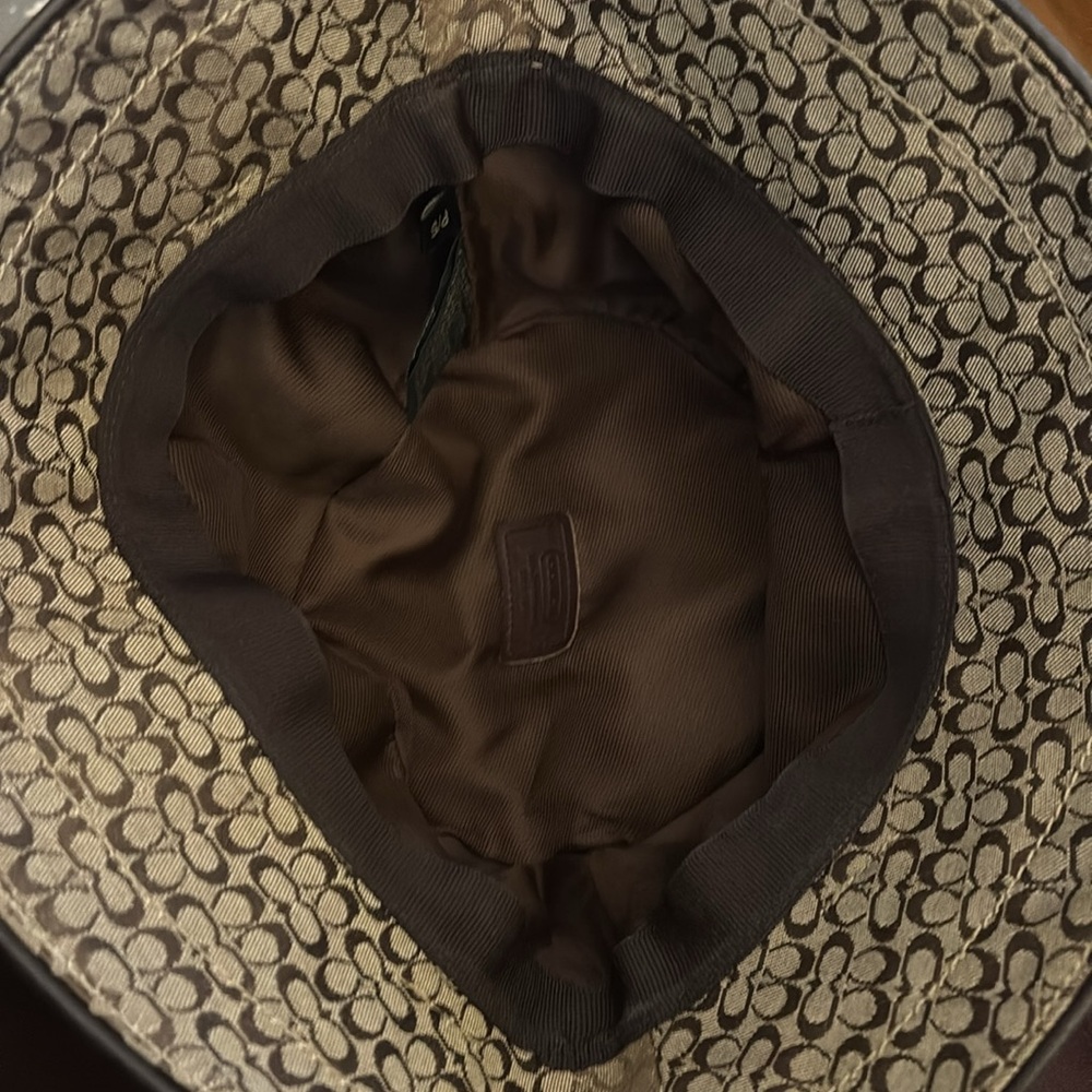 Coach Brown Signature Canvas Bucket Hat with Dark Brown Trim - Picture 5 of 5